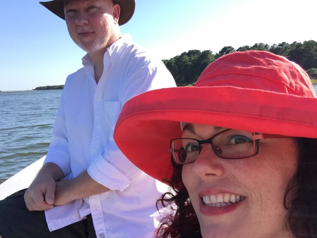 On the boat: I'm glad I bought this hat right before the trek, that sun was harsh! 